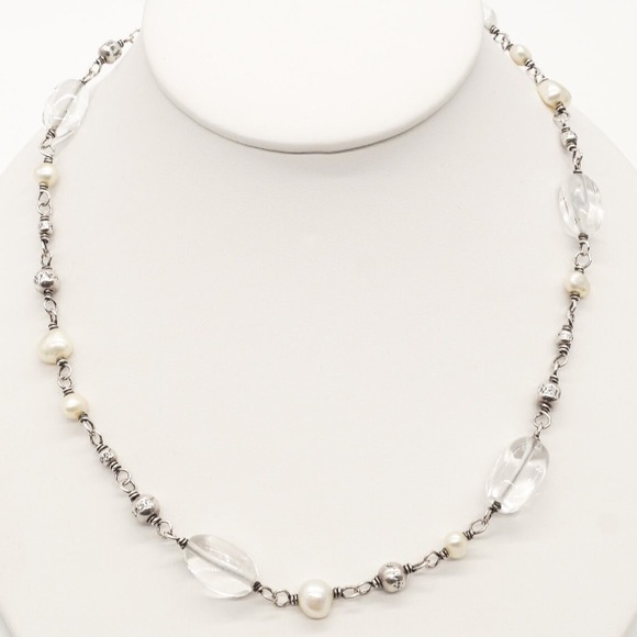 Silpada Vintage Sterling Silver Silver Pearl & Crystal Necklace - Picture 7 of 14